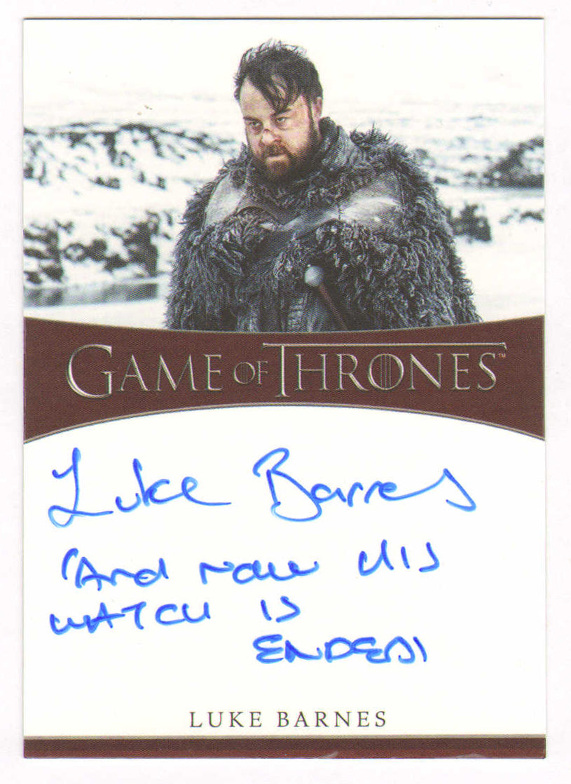 
                  
                    Luke Barnes as Rast in Game of Thrones Signed Rittenhouse Trading Card with Quote
                  
                