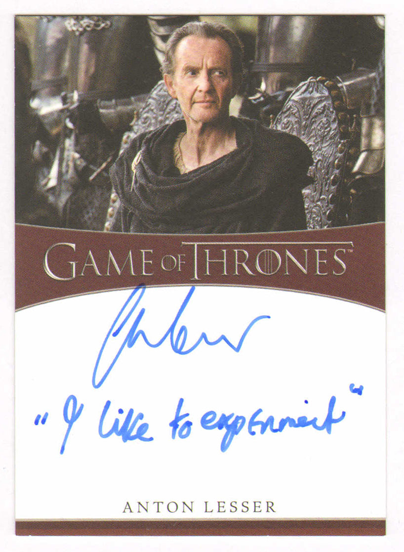 
                  
                    Anton Lesser as Qyburn in Game of Thrones Signed Rittenhouse Trading Card with Quote
                  
                