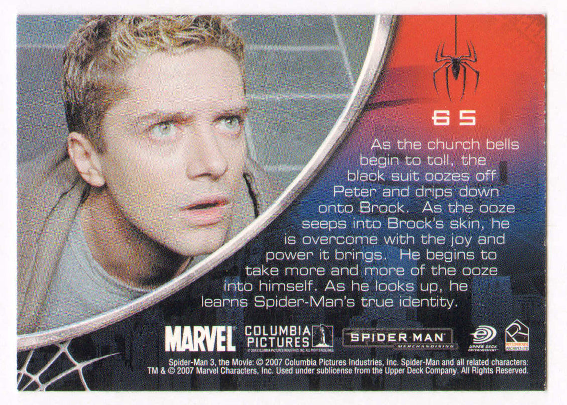 
                  
                    Topher Grace as Venom in Spider-Man 3 Signed Rittenhouse Trading Card #65
                  
                