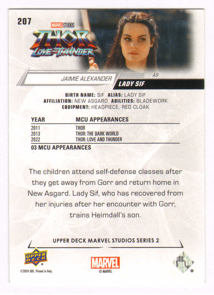 
                  
                    Jaimie Alexander as Lady Sif from Thor Signed Upper Deck Trading Card #207
                  
                