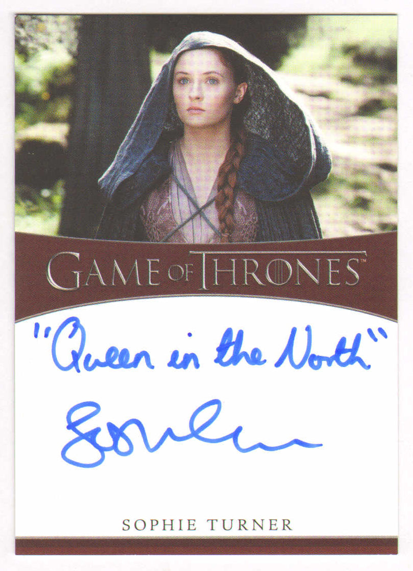 
                  
                    Sophia Turner as Sansa Stark in Game of Thrones Signed Rittenhouse Trading Card with Character Name
                  
                