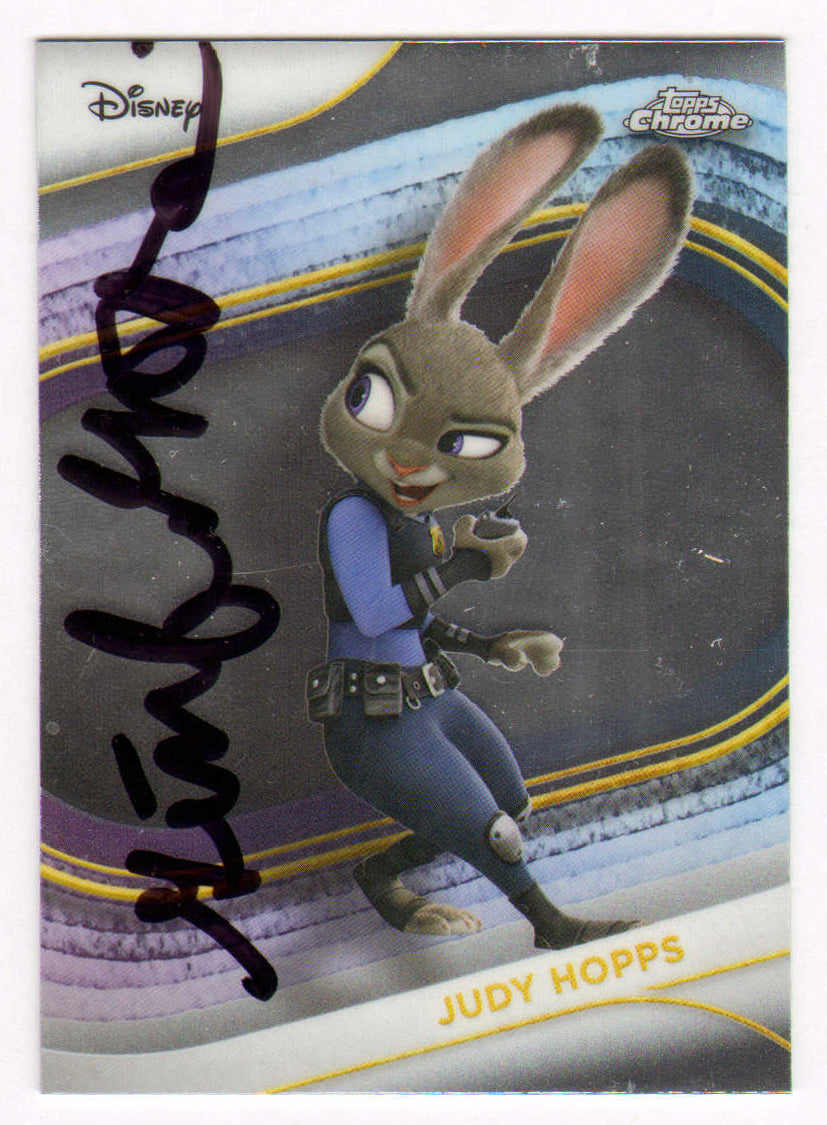 
                  
                    Ginnifer Goodwin as Judy Hopps in Zootopia Signed Topps Chrome Trading Card #168
                  
                