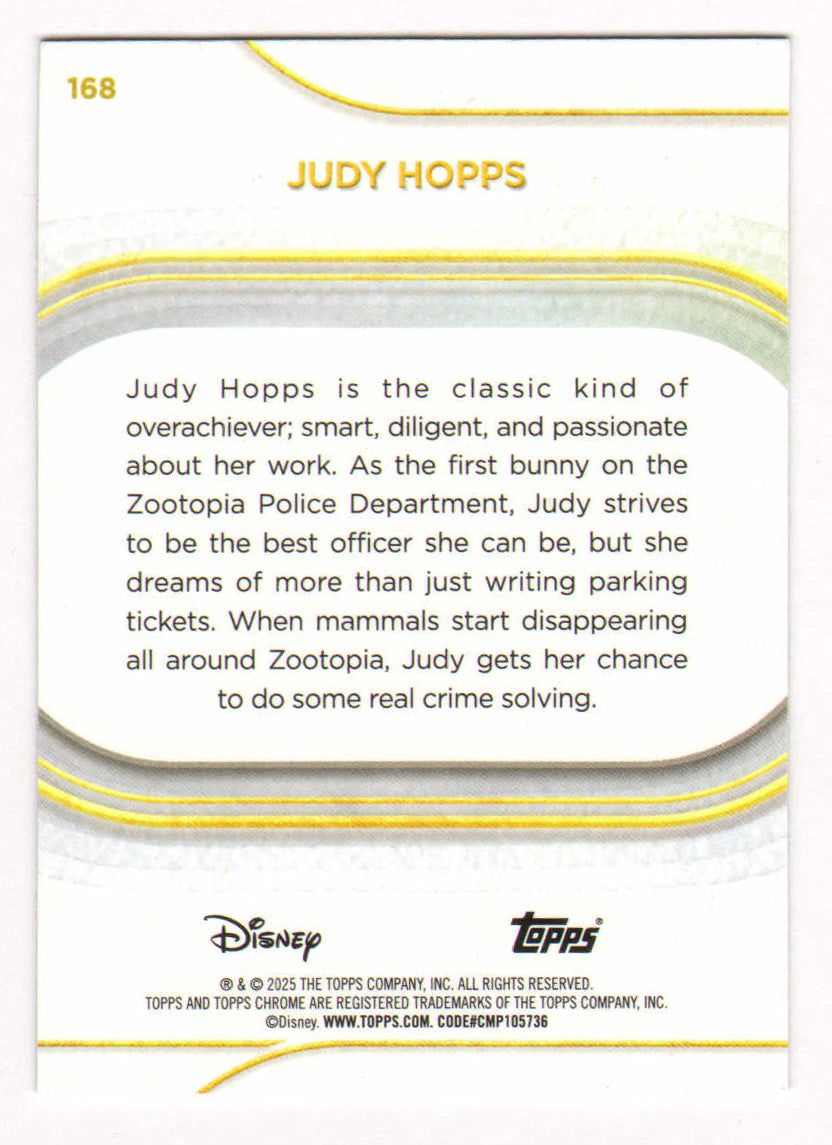 
                  
                    Ginnifer Goodwin as Judy Hopps in Zootopia Signed Topps Chrome Trading Card #168
                  
                