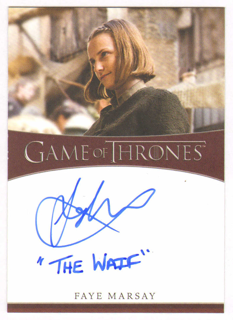 
                  
                    Faye Marsay as The Waif in Game of Thrones Signed Rittenhouse Trading Card with Character Name
                  
                