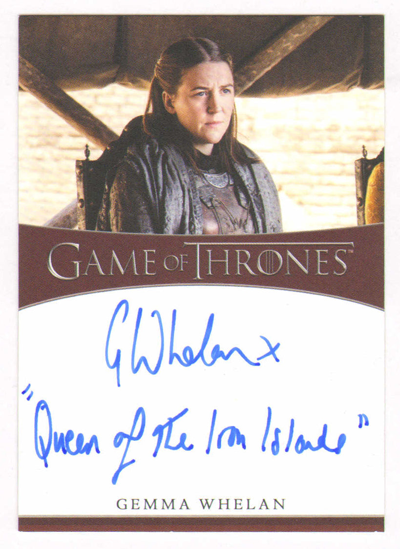 
                  
                    Gemma Whelan as Yara Greyjoy in Game of Thrones Signed Rittenhouse Trading Card with Character Name
                  
                