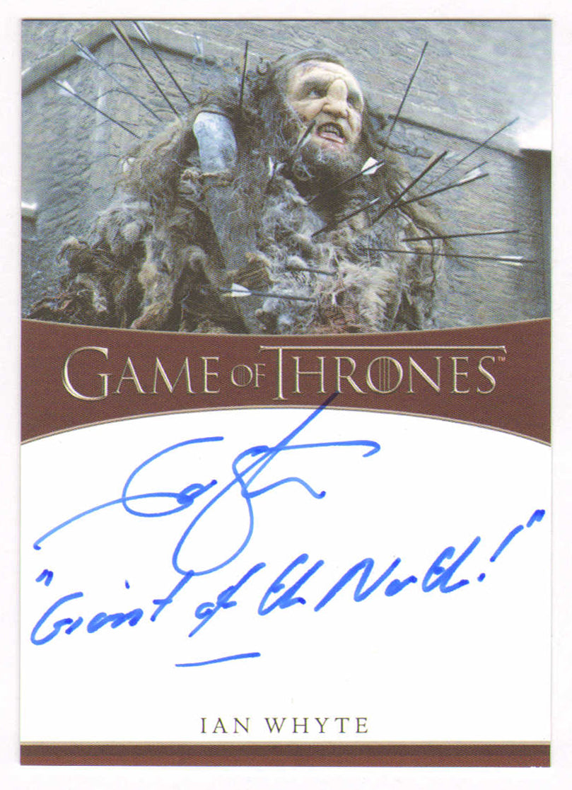
                  
                    Ian Whyte as Wun Wun in Game of Thrones Signed Rittenhouse Trading Card with Quote
                  
                