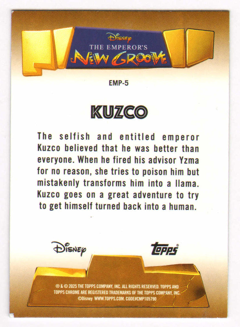 
                  
                    David Spade as Kuzco in Emperor's New Groove Signed Topps Chrome Trading Card #EMP-5
                  
                