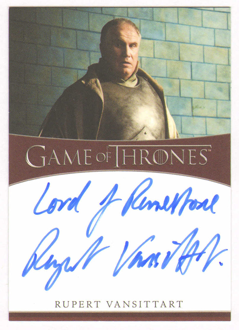 
                  
                    Rupert Vansittart as Yohan Royce in Game of Thrones Signed Rittenhouse Trading Card with Character Name
                  
                
