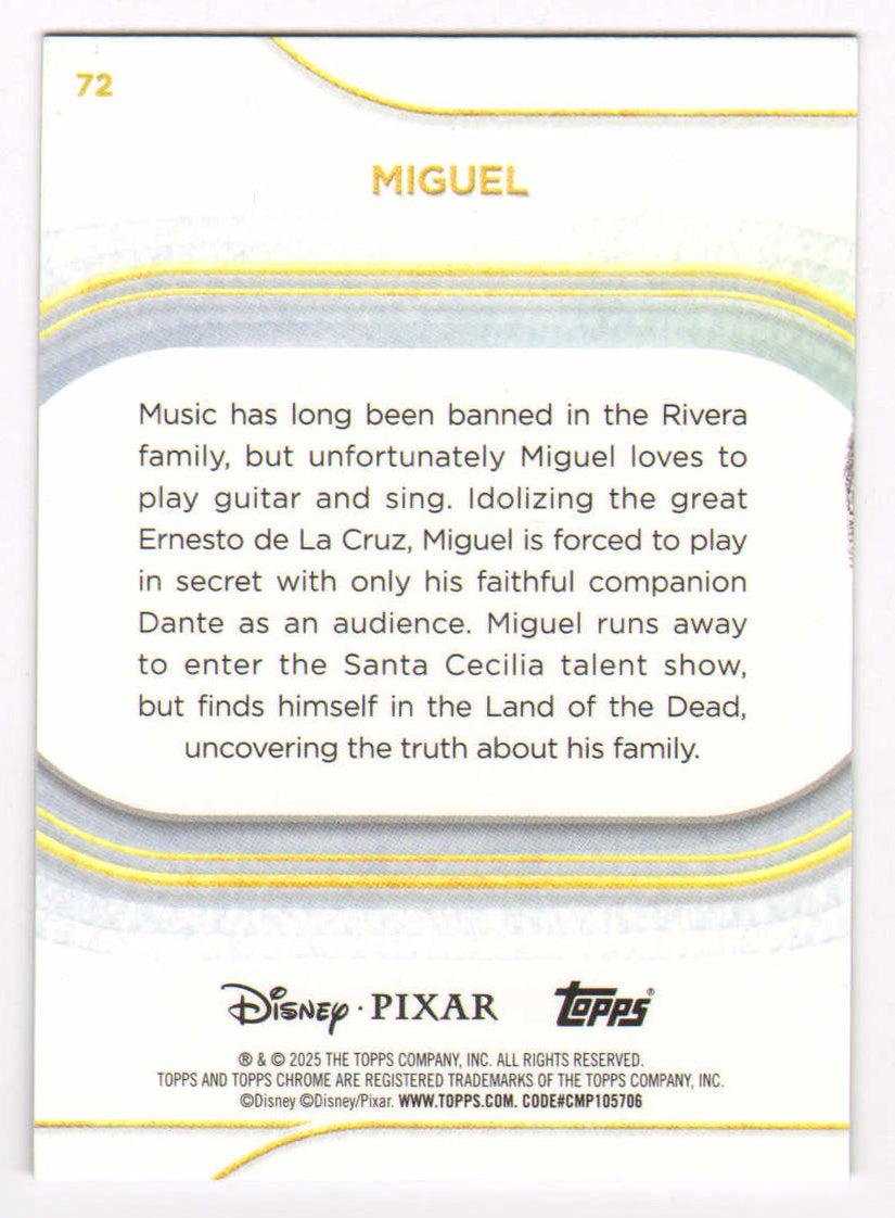 
                  
                    Anthony Gonzalez as Miguel in Coco Signed Topps Chrome Trading Card #72
                  
                