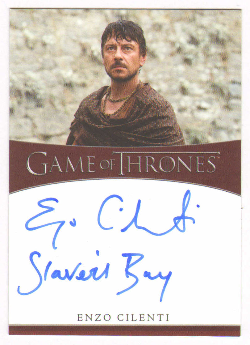 
                  
                    Enzo Cilenti as Yezzan Zo Qaggaz in Game of Thrones Signed Rittenhouse Trading Card with Character Name
                  
                