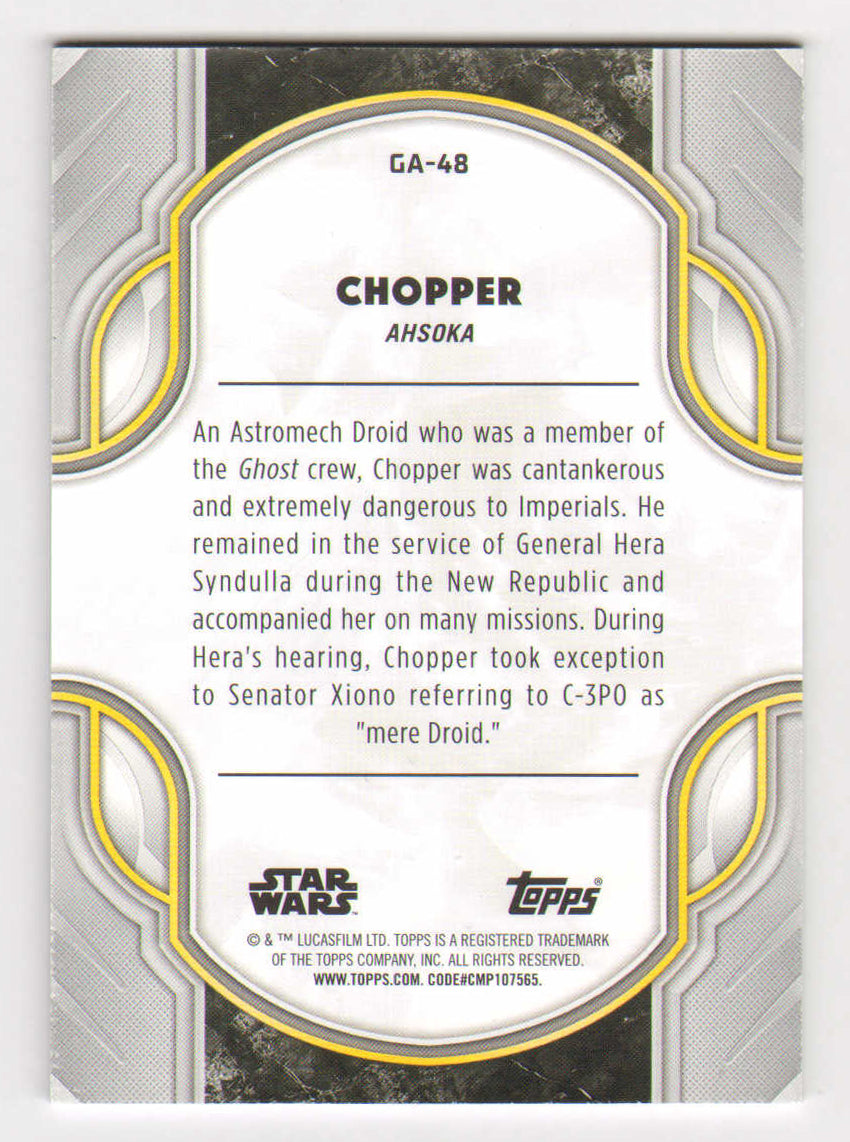 
                  
                    Dave Filoni Creator of Star Wars: The Clone Wars & the Voice of Chopper Signed Topps Trading Card #GA-48 Limited Edition #21/50
                  
                