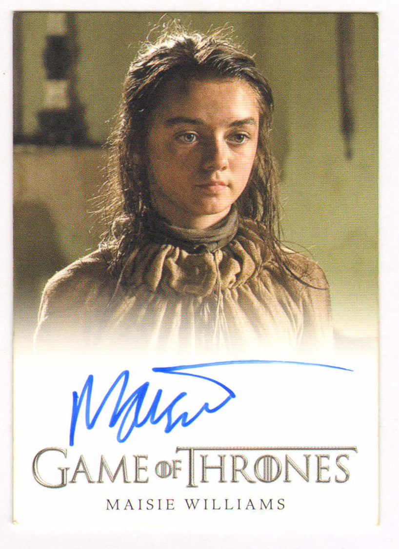 
                  
                    Maisie Williams as Arya Stark Selmy in Game of Thrones Signed Rittenhouse Trading Card
                  
                