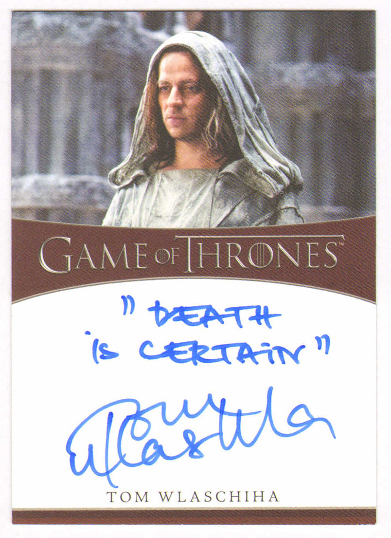
                  
                    Tom Wlaschiha as Jaqen H'Ghar in Game of Thrones Signed Rittenhouse Trading Card with Quote
                  
                
