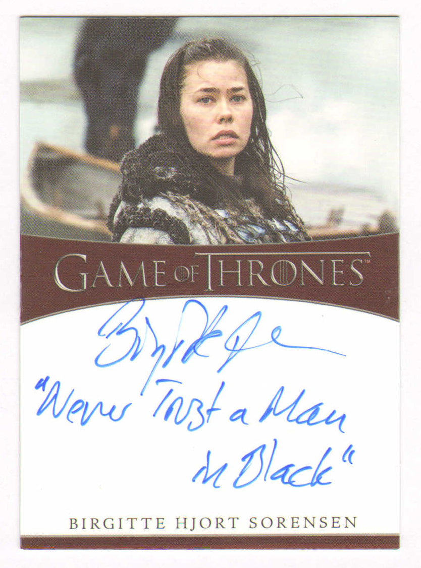 
                  
                    Birgitte Hjort Sorensen as Karsi in Game of Thrones Signed Rittenhouse Trading Card with Quote
                  
                