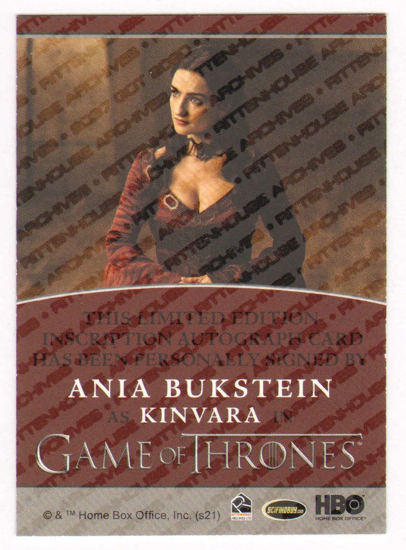 
                  
                    Ania Bukstein as Kinvara in Game of Thrones Signed Rittenhouse Trading Card with Quote
                  
                
