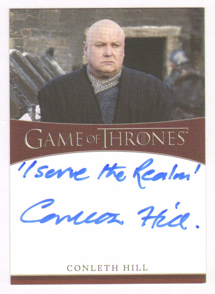 
                  
                    Conleth Hill as Lord Varys in Game of Thrones Signed Rittenhouse Trading Card with Quote
                  
                