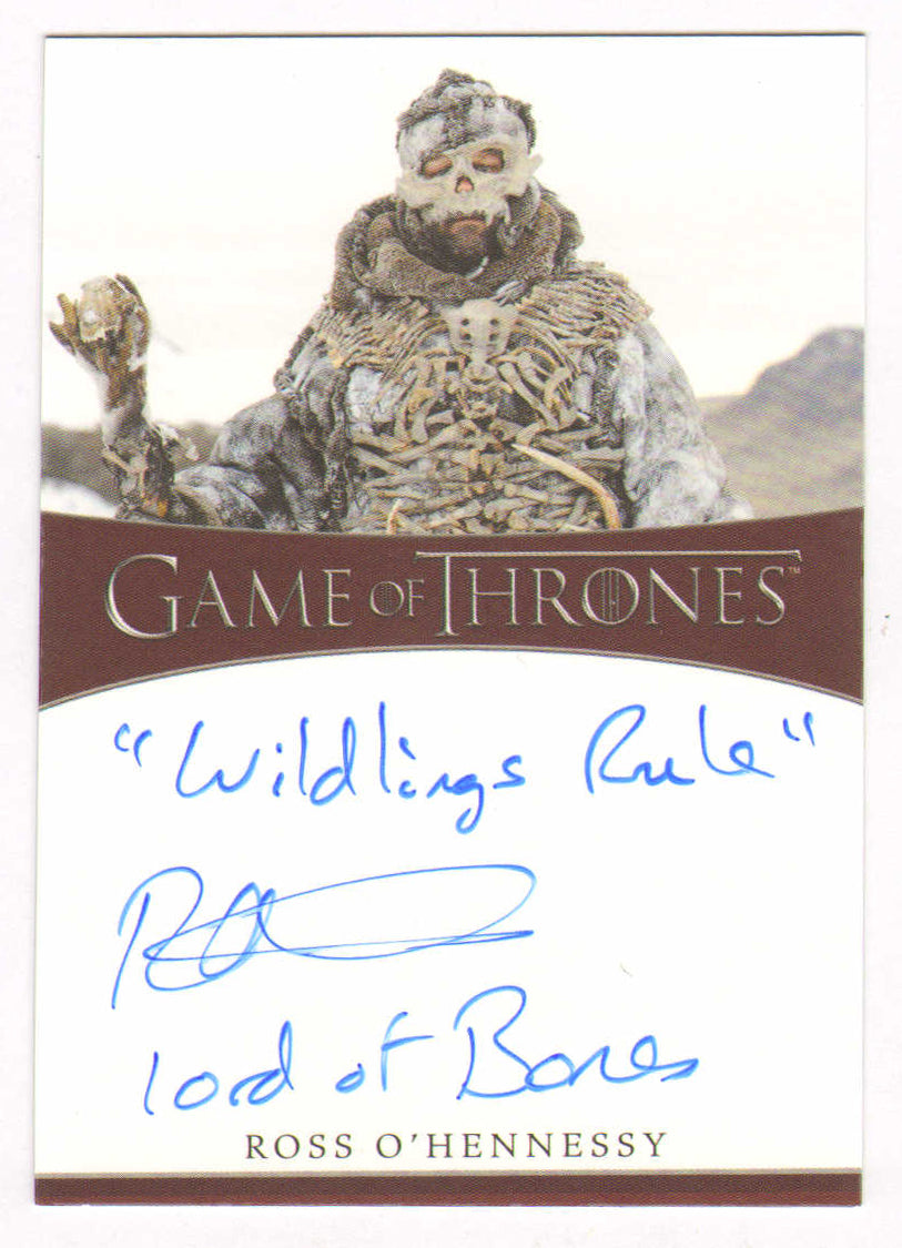 
                  
                    Ross O'Hennessy as Lord of Bones in Game of Thrones Signed Rittenhouse Trading Card with Character Name & Quote
                  
                