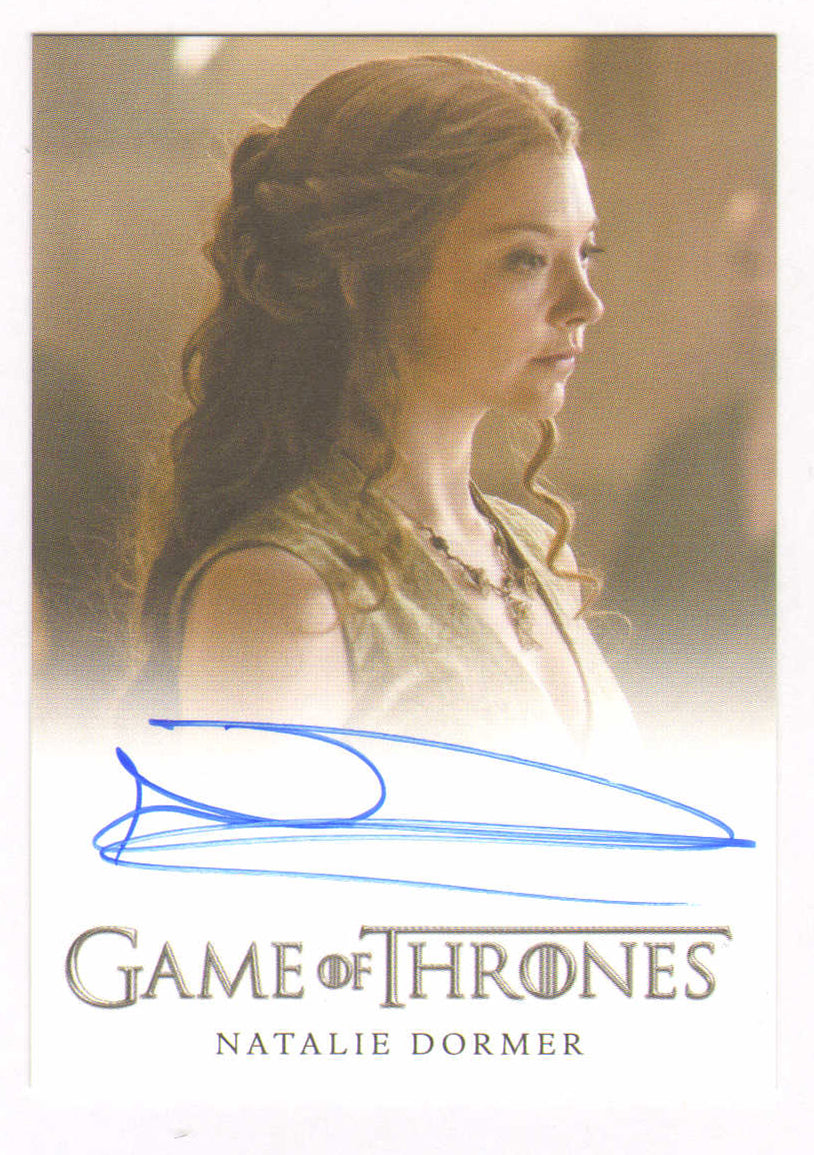 
                  
                    Natalie Dormer as Margaery Tyrell in Game of Thrones Signed Rittenhouse Trading Card
                  
                