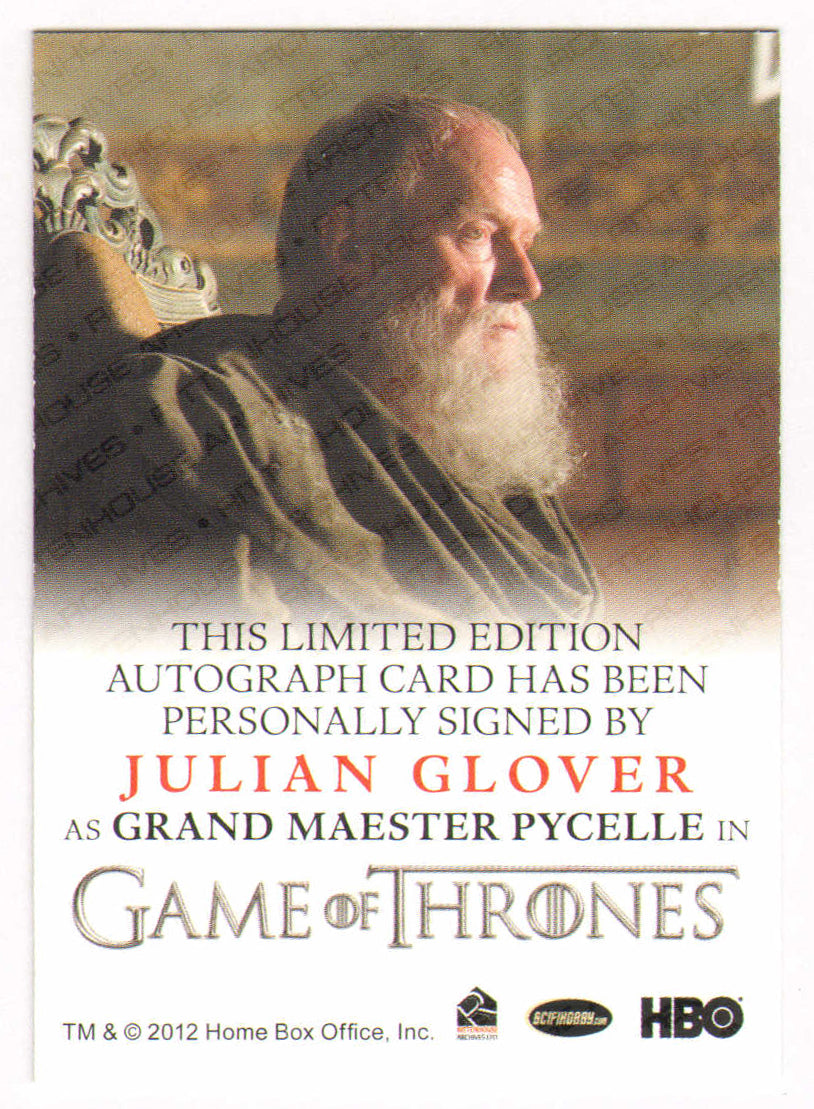 
                  
                    Julian Glover as Grand Maester Pycelle in Game of Thrones Signed Rittenhouse Trading Card
                  
                