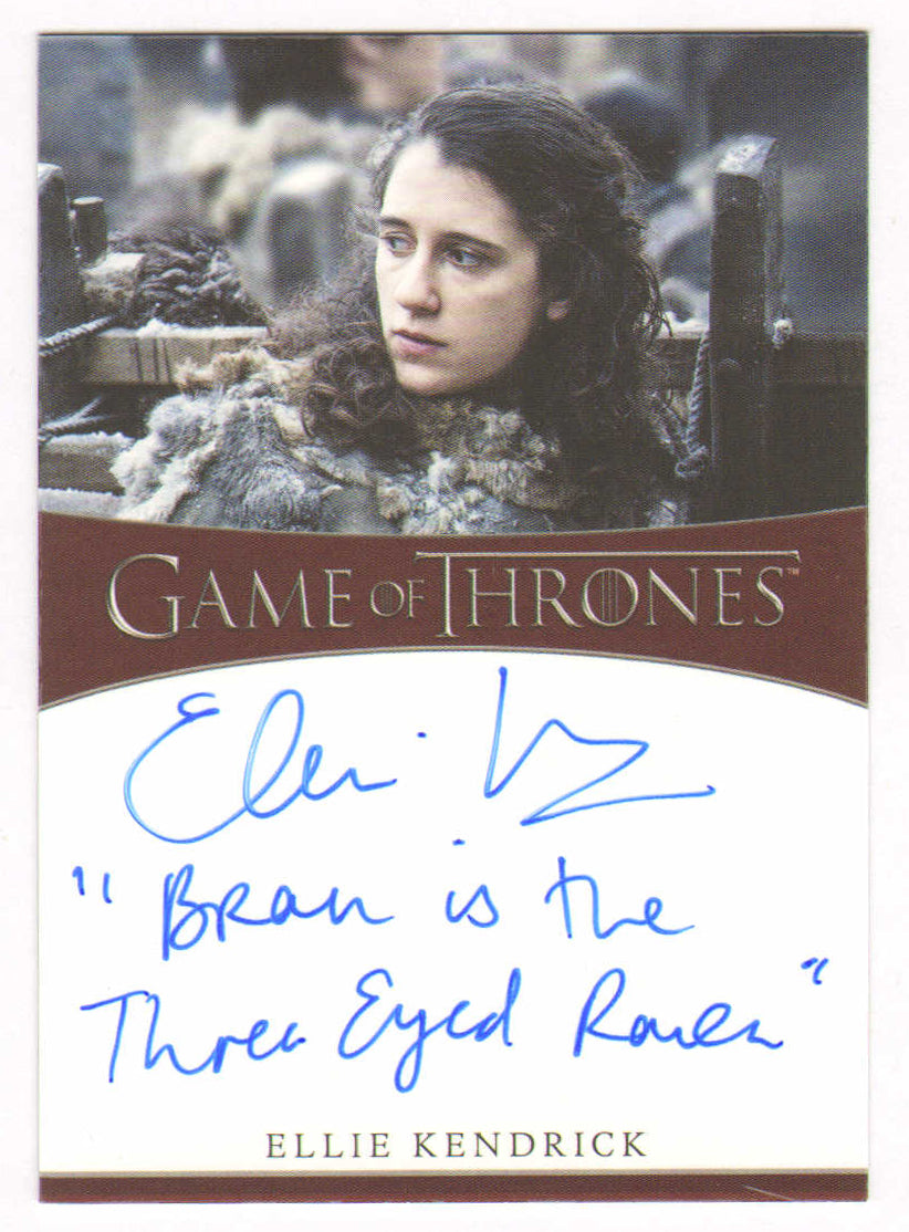 
                  
                    Ellie Kendrick as Meera Reed in Game of Thrones Signed Rittenhouse Trading Card with Quote
                  
                