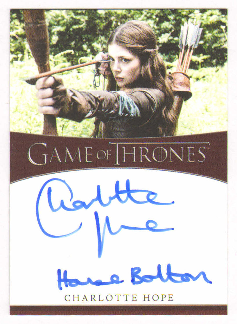 
                  
                    Charlotte Hope as Myranda in Game of Thrones Signed Rittenhouse Trading Card with Quote
                  
                