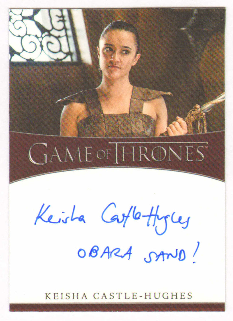 
                  
                    Keisha Castle-Hughes as Obara Sand in Game of Thrones Signed Rittenhouse Trading Card with Character Name
                  
                