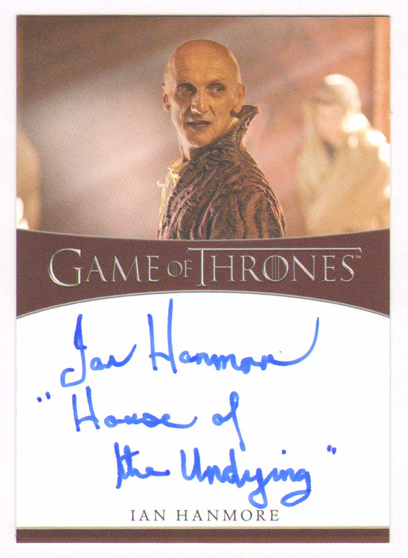 
                  
                    Ian Hanmore as Pyat Pree in Game of Thrones Signed Rittenhouse Trading Card with Quote
                  
                