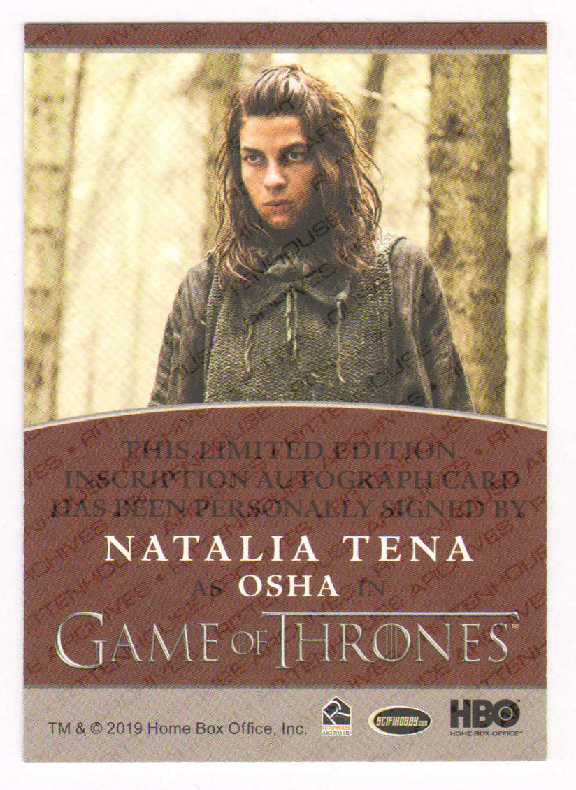 
                  
                    Natalia Tena as Osha in Game of Thrones Signed Rittenhouse Trading Card with Quote
                  
                
