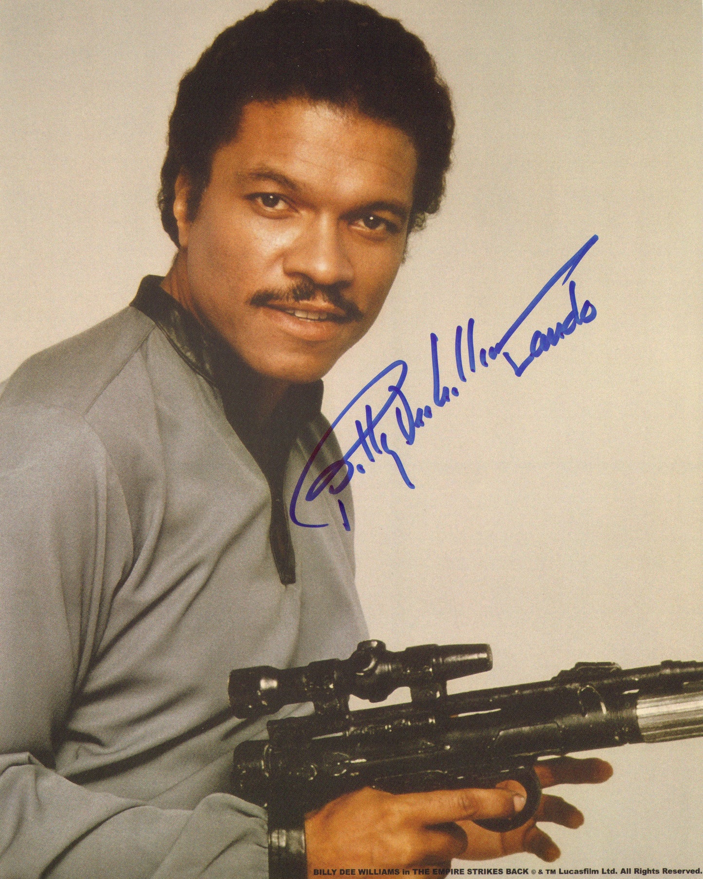 
                  
                    Billy Dee WIlliams as Lando Calrissian in Star Wars: The Empire Strikes Back (Coolwaters) Signed 8x10 Photo with Character Names
                  
                