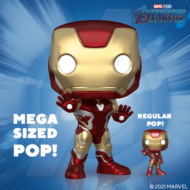 
                  
                    Robert Downey Jr. as Iron Man in Avengers: Endgame (SWAU) Signed 18" Mega Sized Funko POP! #02 with Character Name & Quote
                  
                