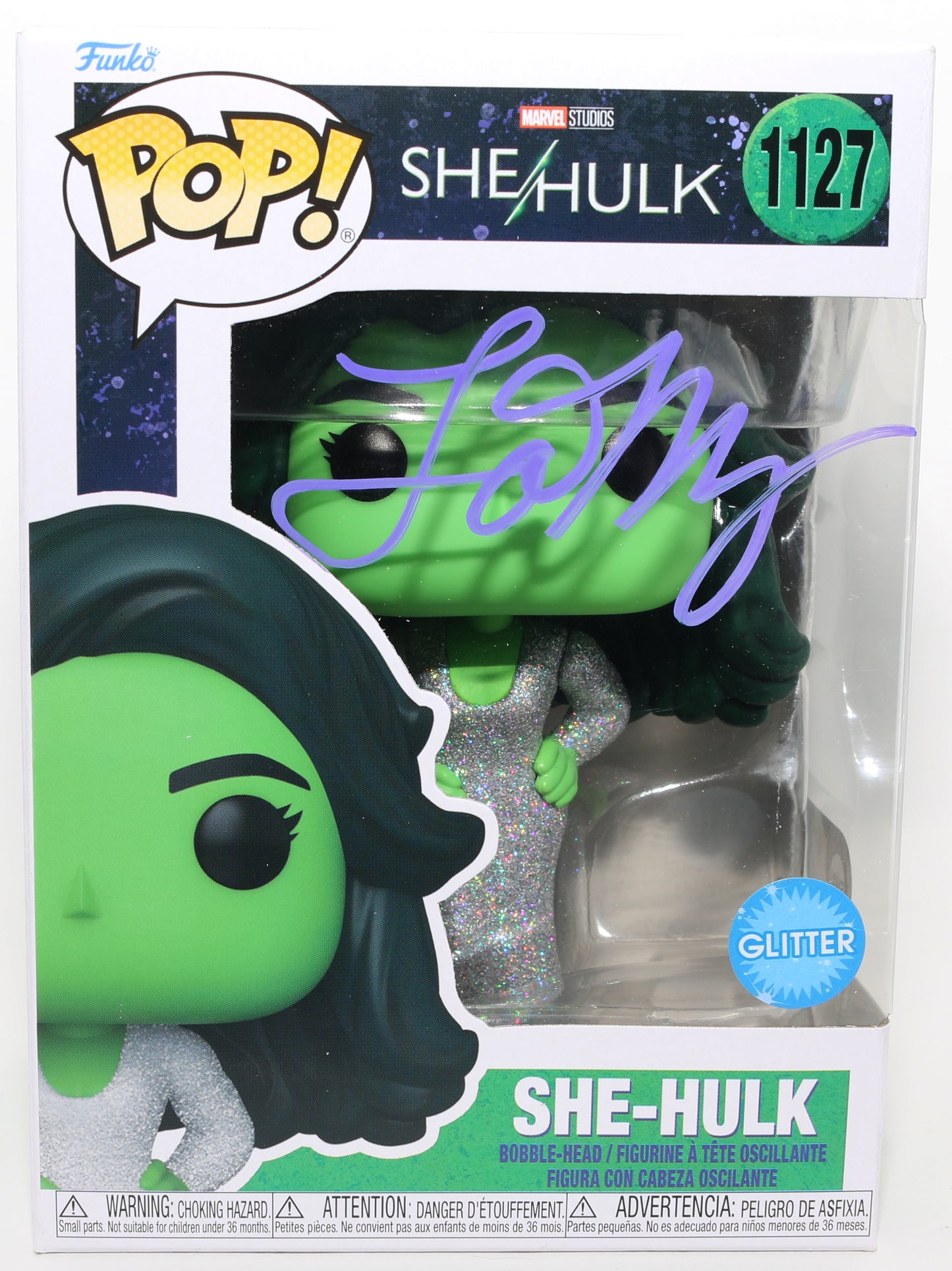
                  
                    Tatiana Maslany as She-Hulk in She-Hulk Glitter Edition (SWAU) Signed Funko POP! #1127
                  
                