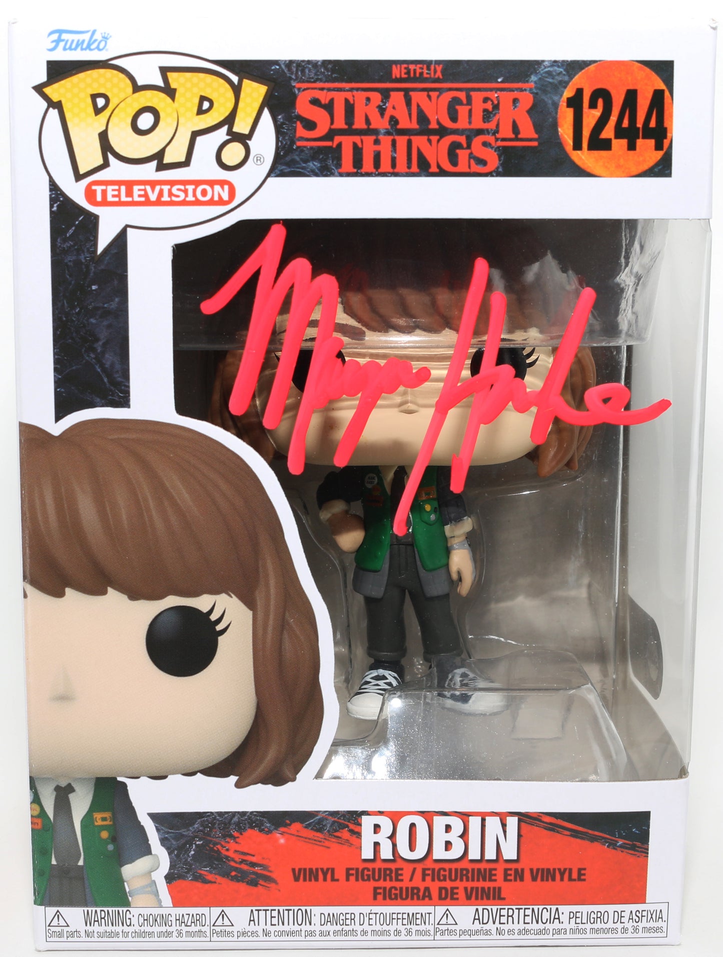 
                  
                    Maya Hawke as Robin Buckley in Stranger Things (SWAU) Signed Funko POP! #1244
                  
                