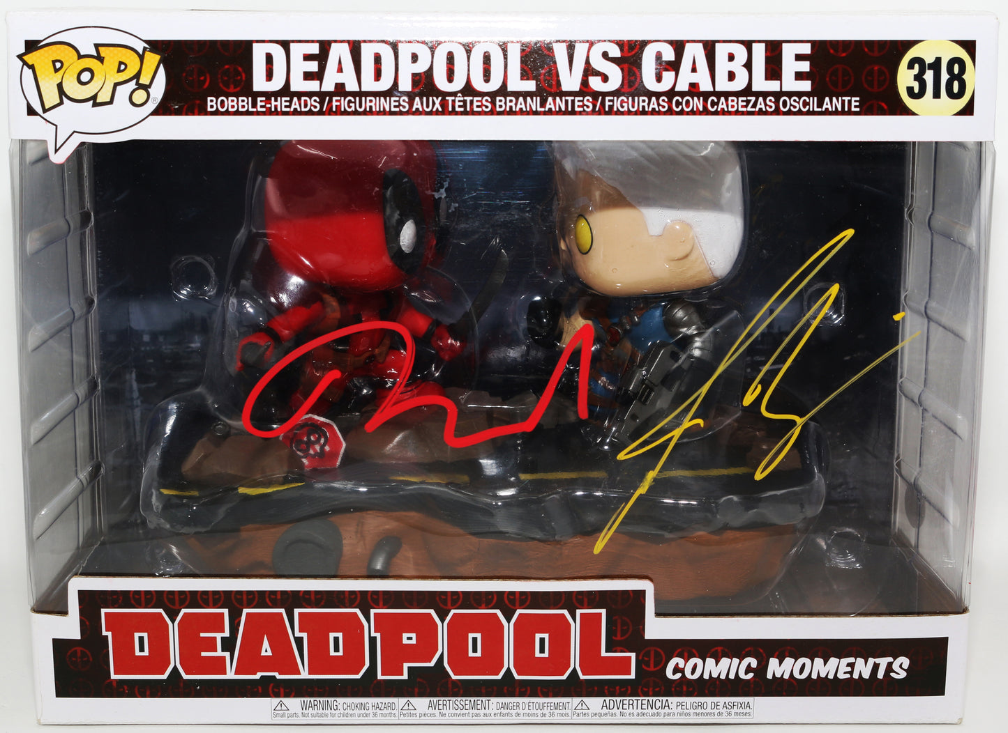 
                  
                    Ryan Reynolds as Deadpool & Josh Brolin as Cable in Deadpool 2 (JSA) Signed Funko POP! #318
                  
                