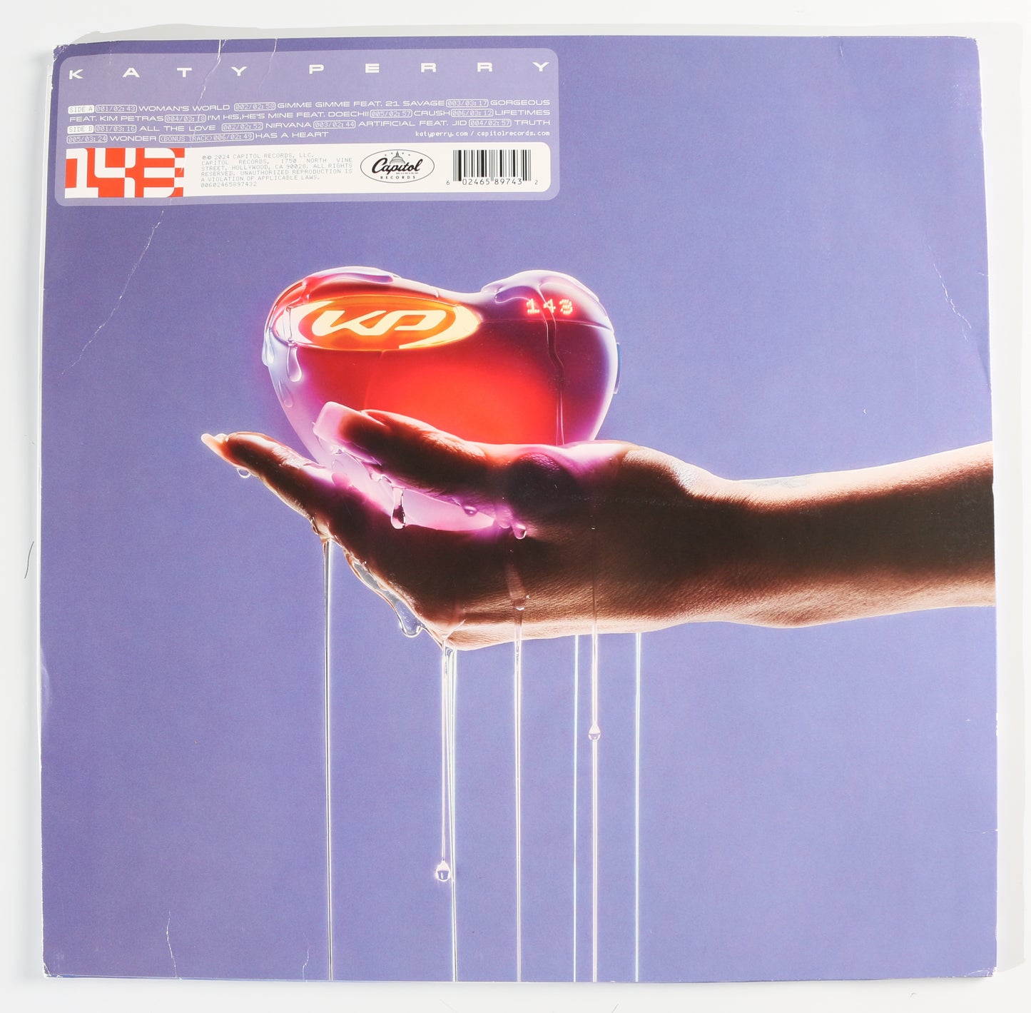 
                  
                    Katy Perry: 143 LP 12" Vinyl Record Signed by Katy Perry
                  
                