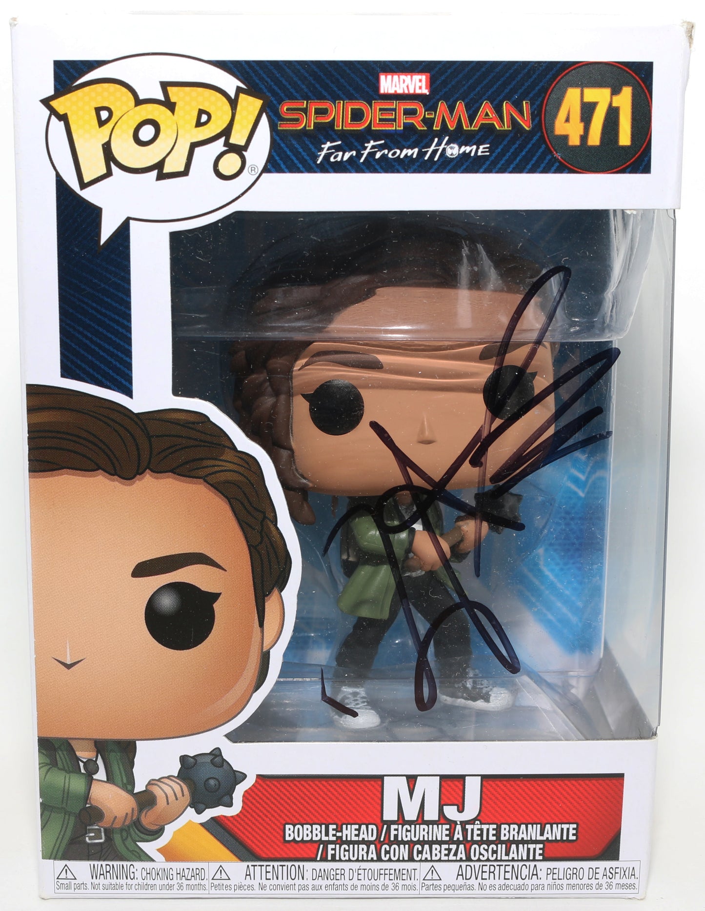
                  
                    Zendaya as Michelle "MJ" Jones in Spider-Man: Far From Home Signed Funko POP! #471
                  
                