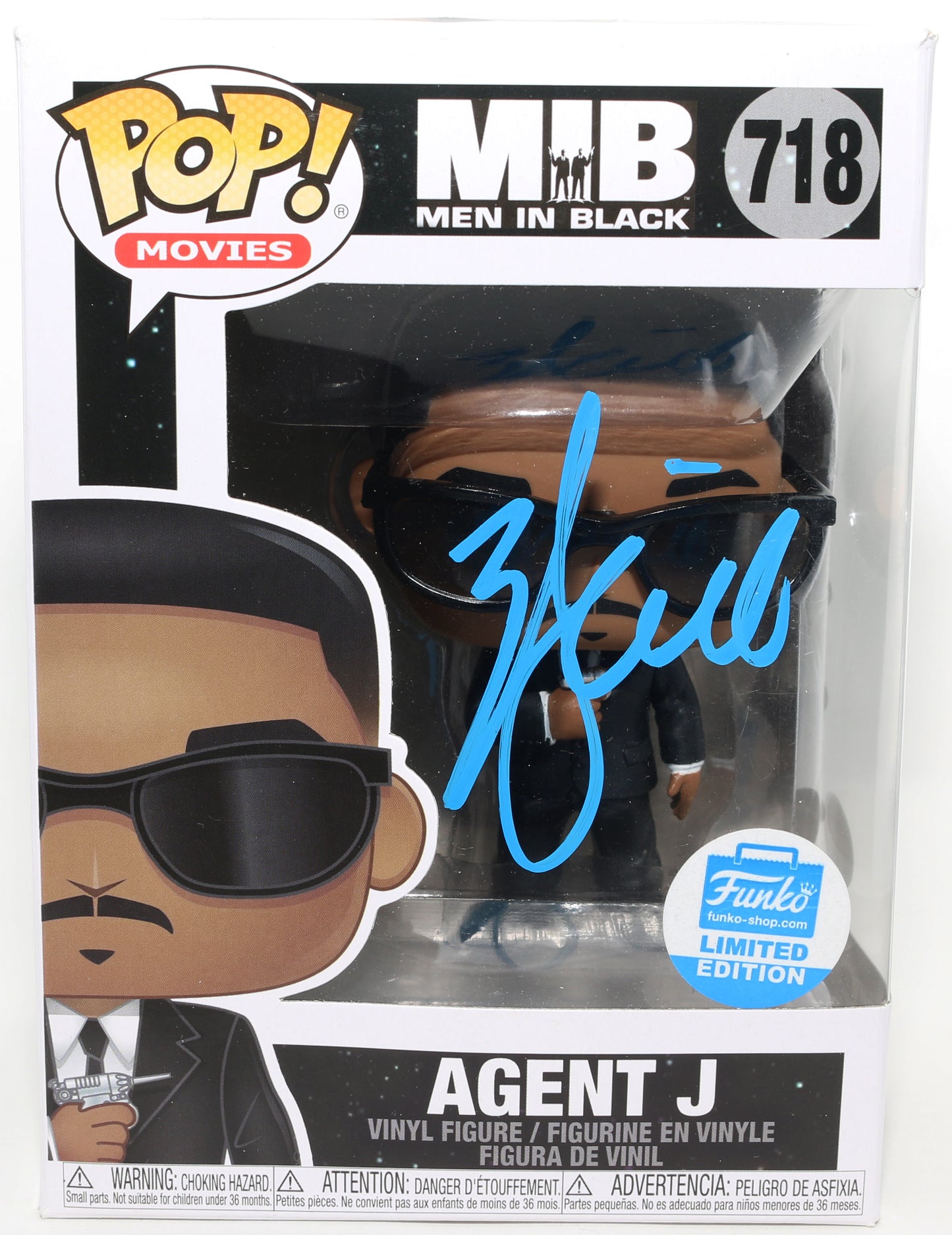 
                  
                    Will Smith as Agent J in Men in Black Funko Store Exclusive (JSA) Signed Funko POP! #718
                  
                