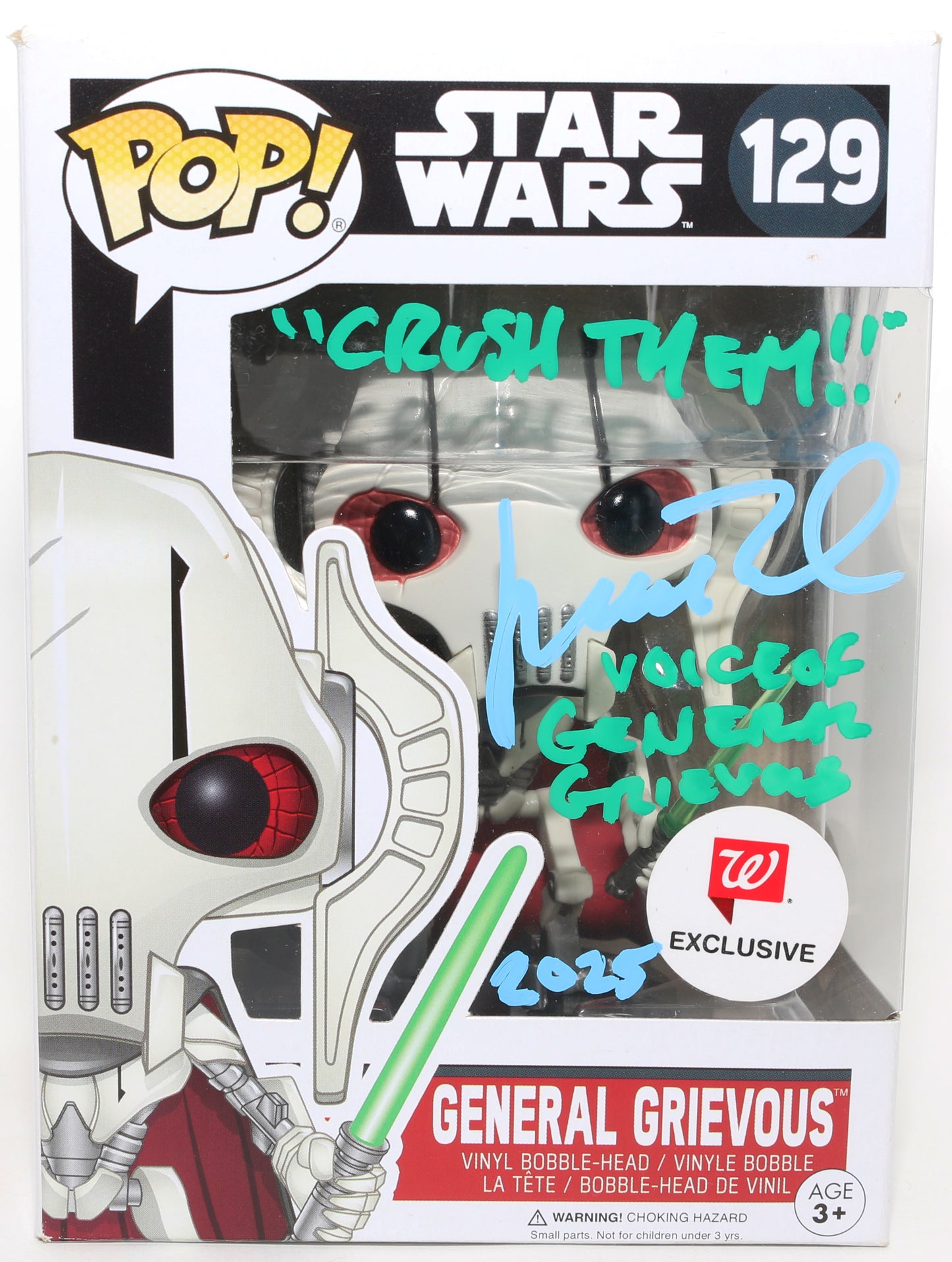 
                  
                    Matthew Wood as General Grievous in Star Wars Episode III: Revenge of the Sith Walgreen's Exclusive (JSA) Signed Funko POP!  #129 with Character Name & Quote
                  
                