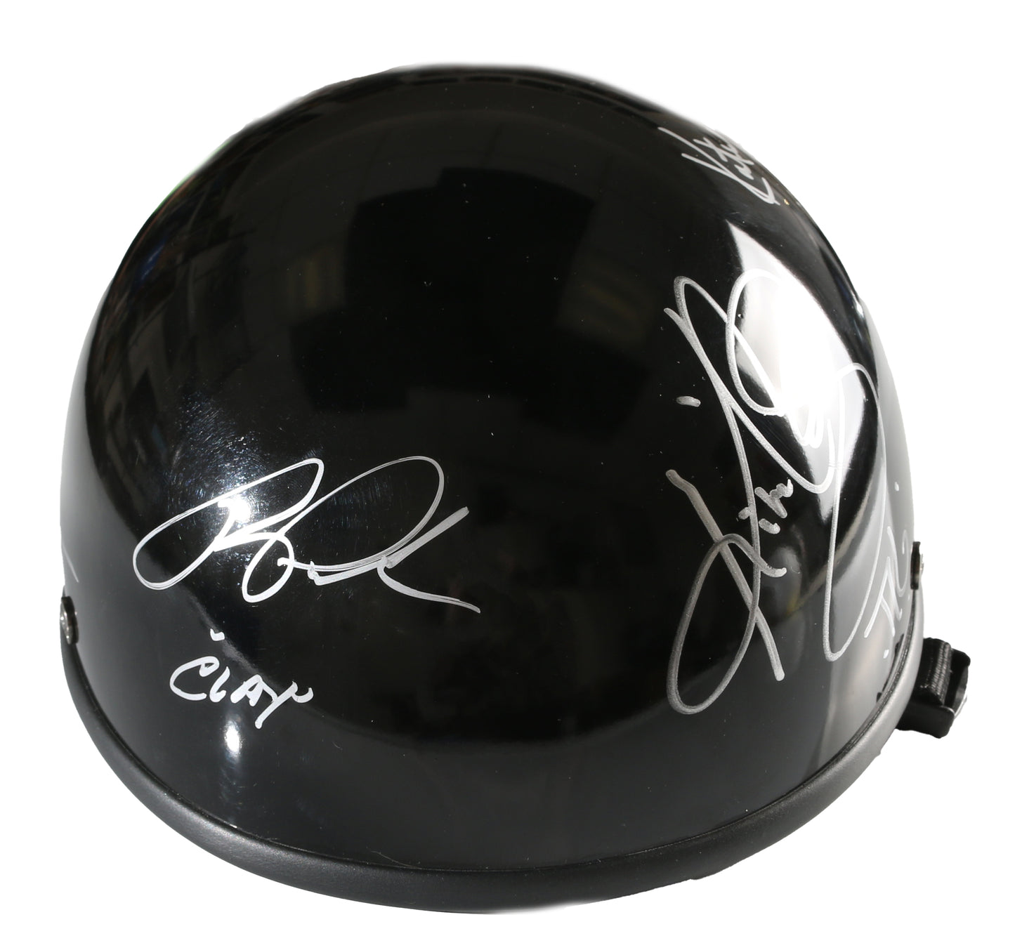 
                  
                    Sons of Anarchy Prop Replica Biker Helmet (Celebrity Authentics) Cast Signed by Ron Perlman, Charlie Hunnam, Danny Trejo, Katey Sagal, Theo Rossi, Kim Coates, & Mark Boone Junior with Character Names
                  
                