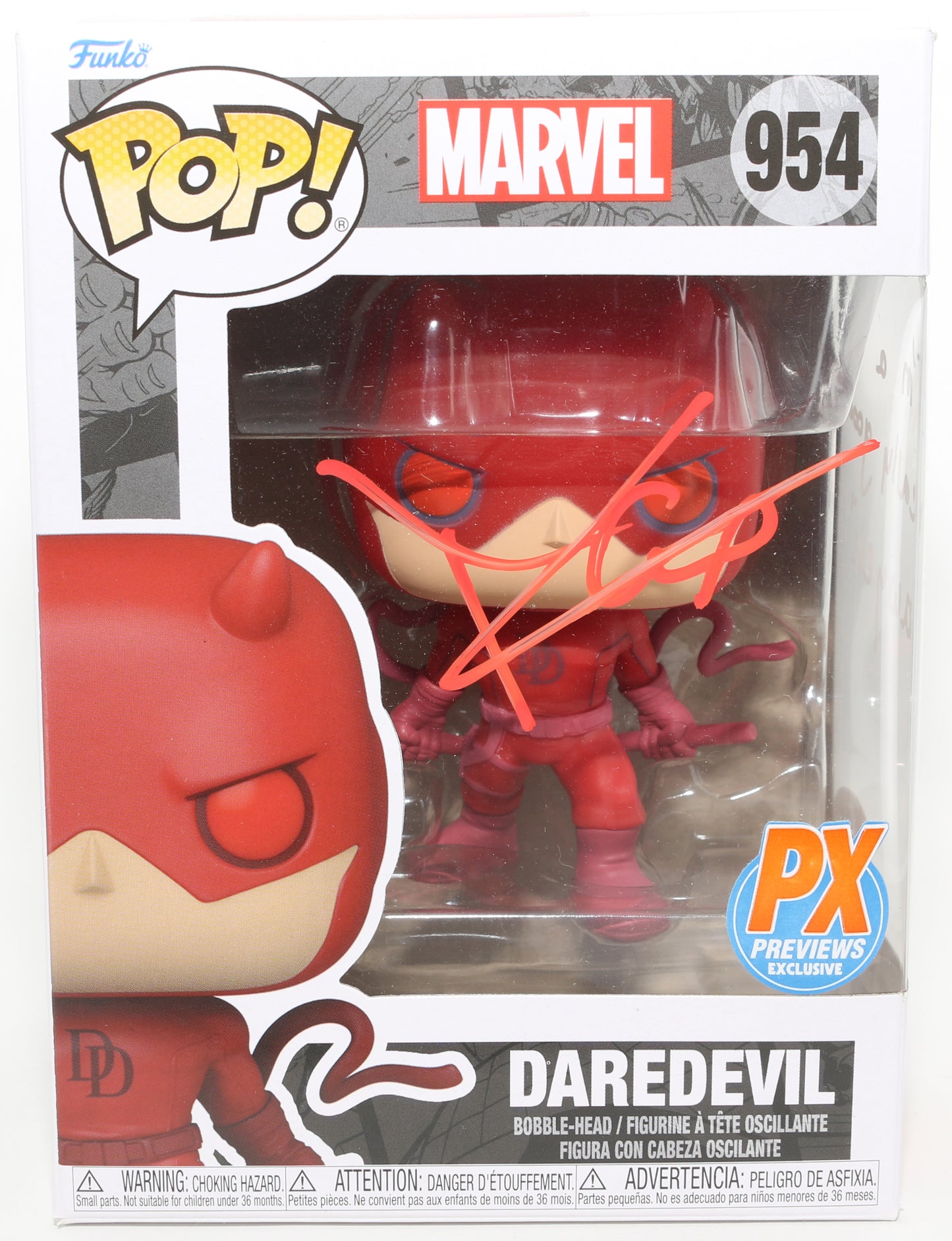 
                  
                    Charlie Cox as Daredevil in Daredevil (JSA) Signed Funko POP! #954 with Character Name & Quote
                  
                