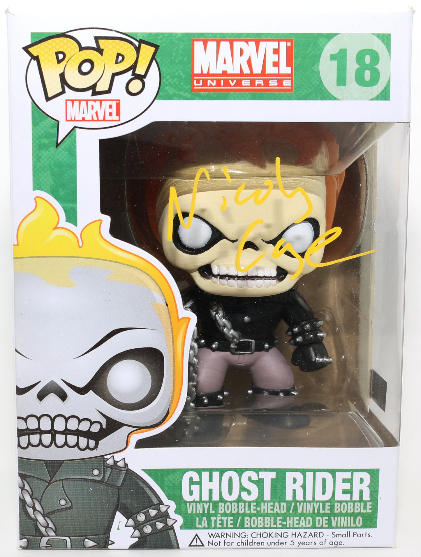 
                  
                    Nicolas Cage as Johnny Blaze / Ghost Rider in Ghost Rider (Celebrity Authentics) Signed Funko POP! #18
                  
                