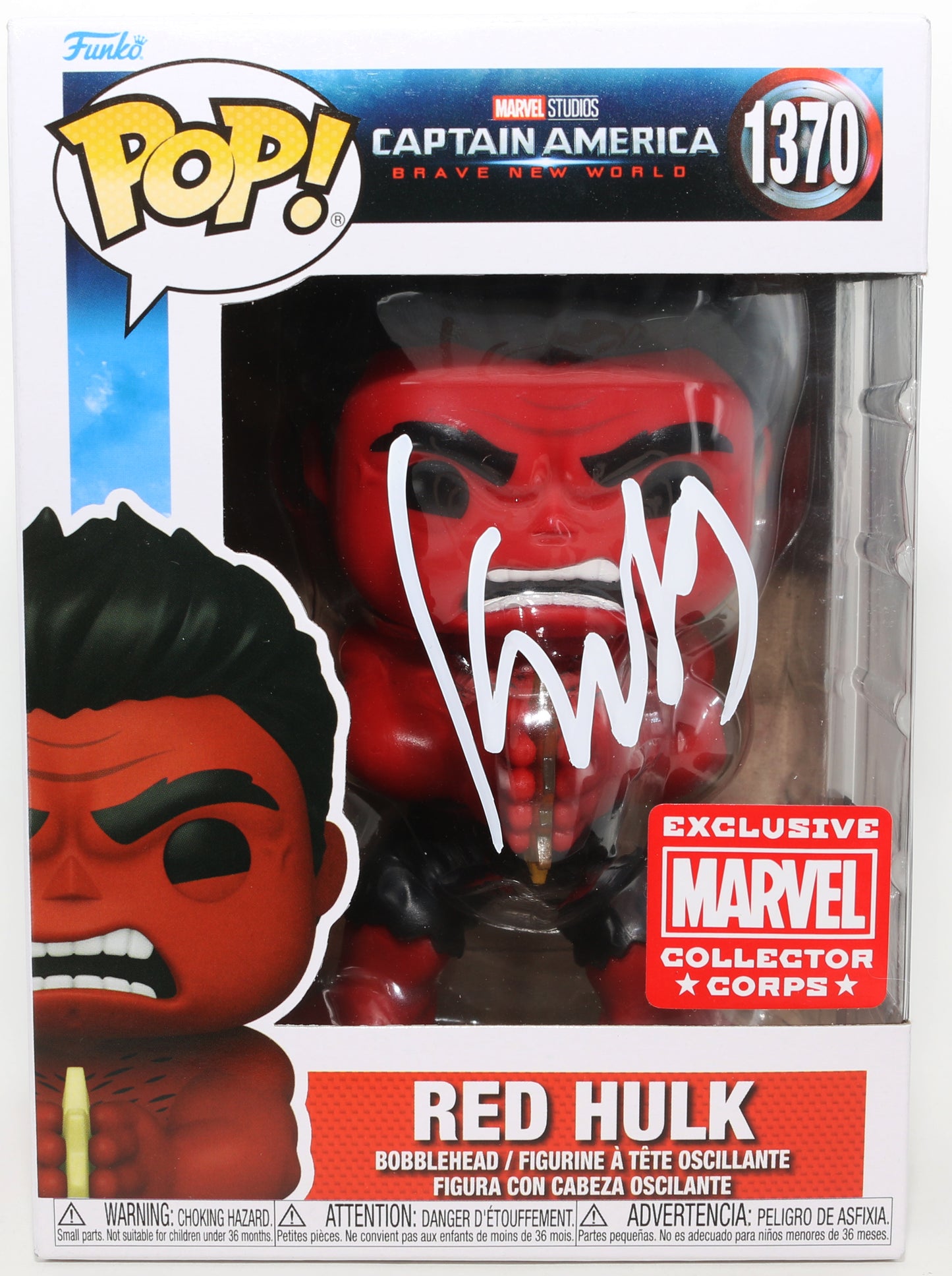 
                  
                    Harrison Ford as Thaddeus Ross / Red Hulk in Captain America: Brave New World Marvel Collector Corps Exclusive (SWAU) Signed Funko POP! #1370
                  
                