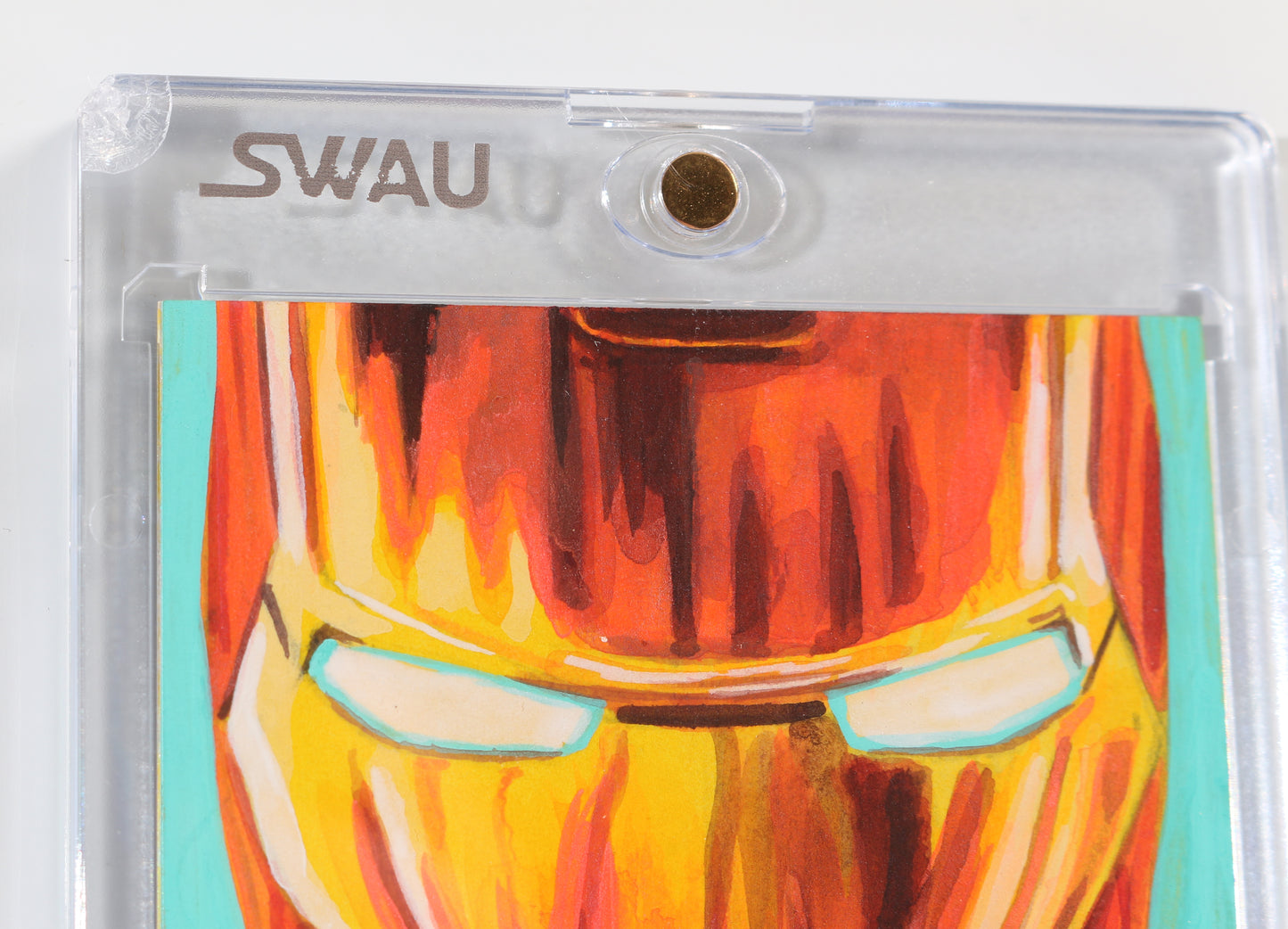 
                  
                    Robert Downey Jr. as Iron Man in Avengers (Encapsulated) Signed SWAU Artist Series Trading Card
                  
                