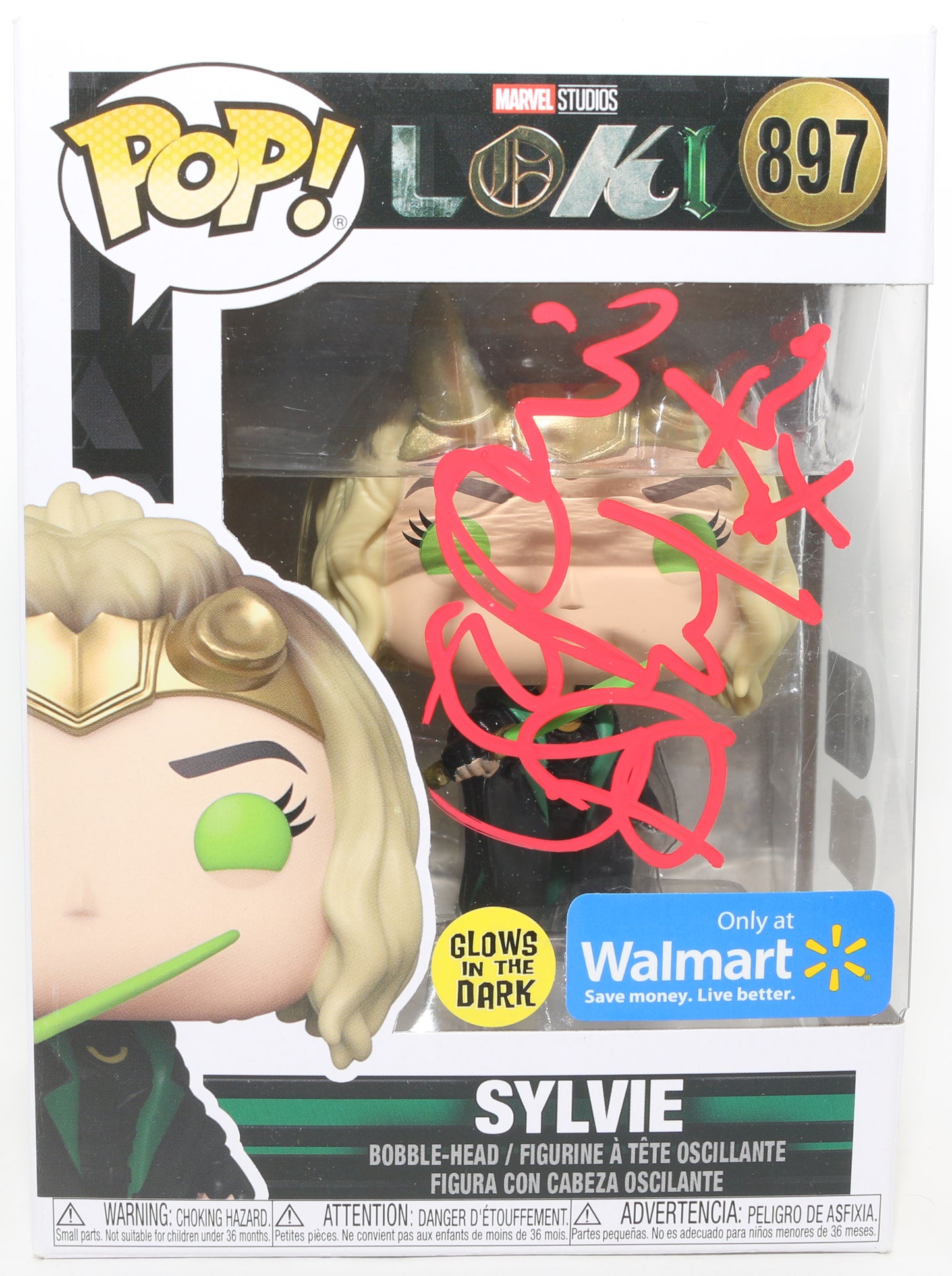 
                  
                    Sophia Di Martino as Sylvie in Loki GITD Walmart Exclusive (SWAU) Signed Funko POP! #897
                  
                