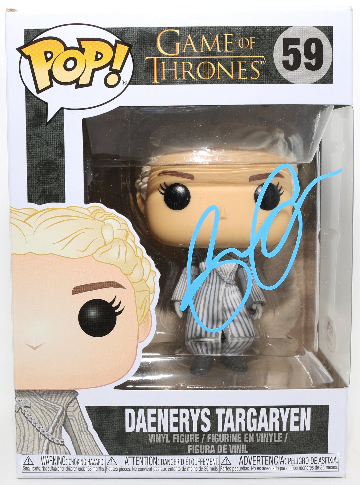 
                  
                    Emilia Clarke as Daenerys Targaryen in HBO's Game of Thrones (PSA) Signed Funko POP! #59
                  
                