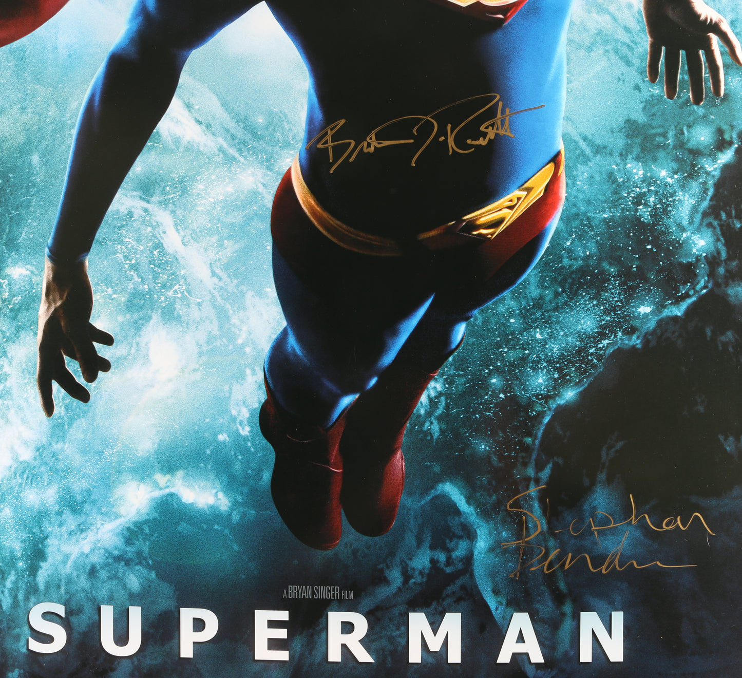 
                  
                    Brandon Routh as Clark Kent / Superman, Kate Bosworth as Lois Lane, & Stephan Bender as Young Clark Kent in Superman Returns (Celebrity Authentics) Signed 27x40 Poster
                  
                