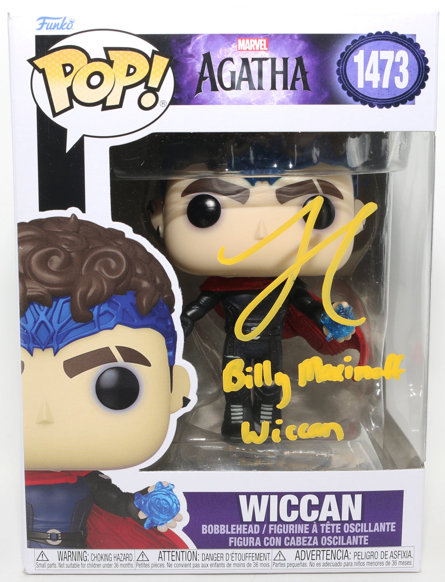 
                  
                    Joe Locke as Wiccan in Agatha All Along Signed Funko POP! #1473 with Character Names
                  
                