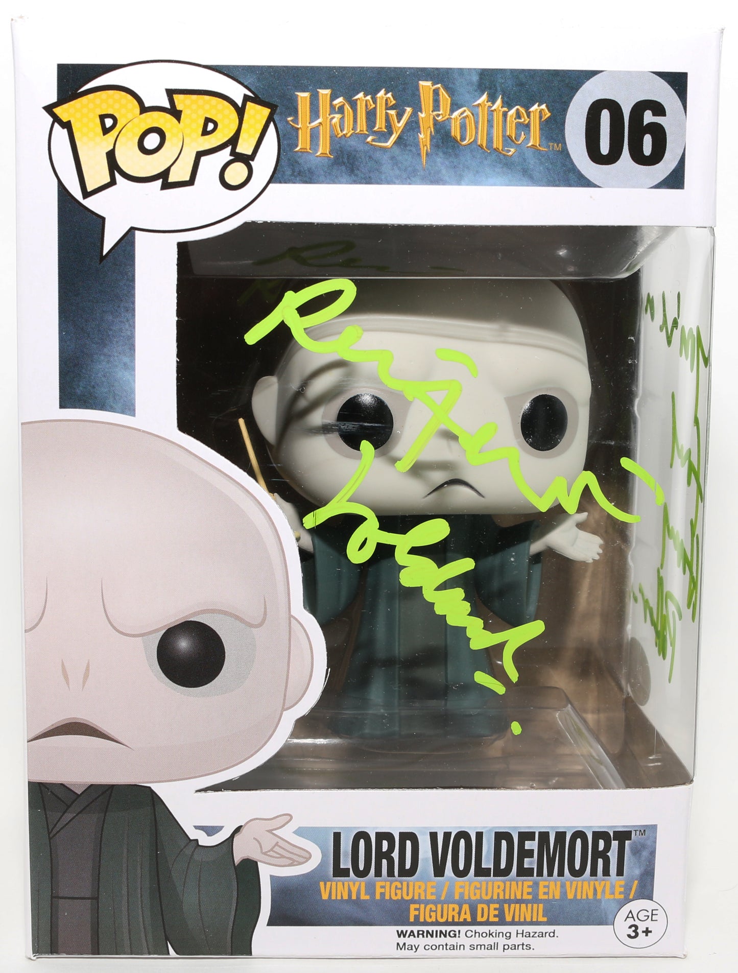 
                  
                    Ralph Fiennes as Lord Voldemort in Harry Potter (JSA) Signed Funko POP! #06 with Character Name & Quote
                  
                