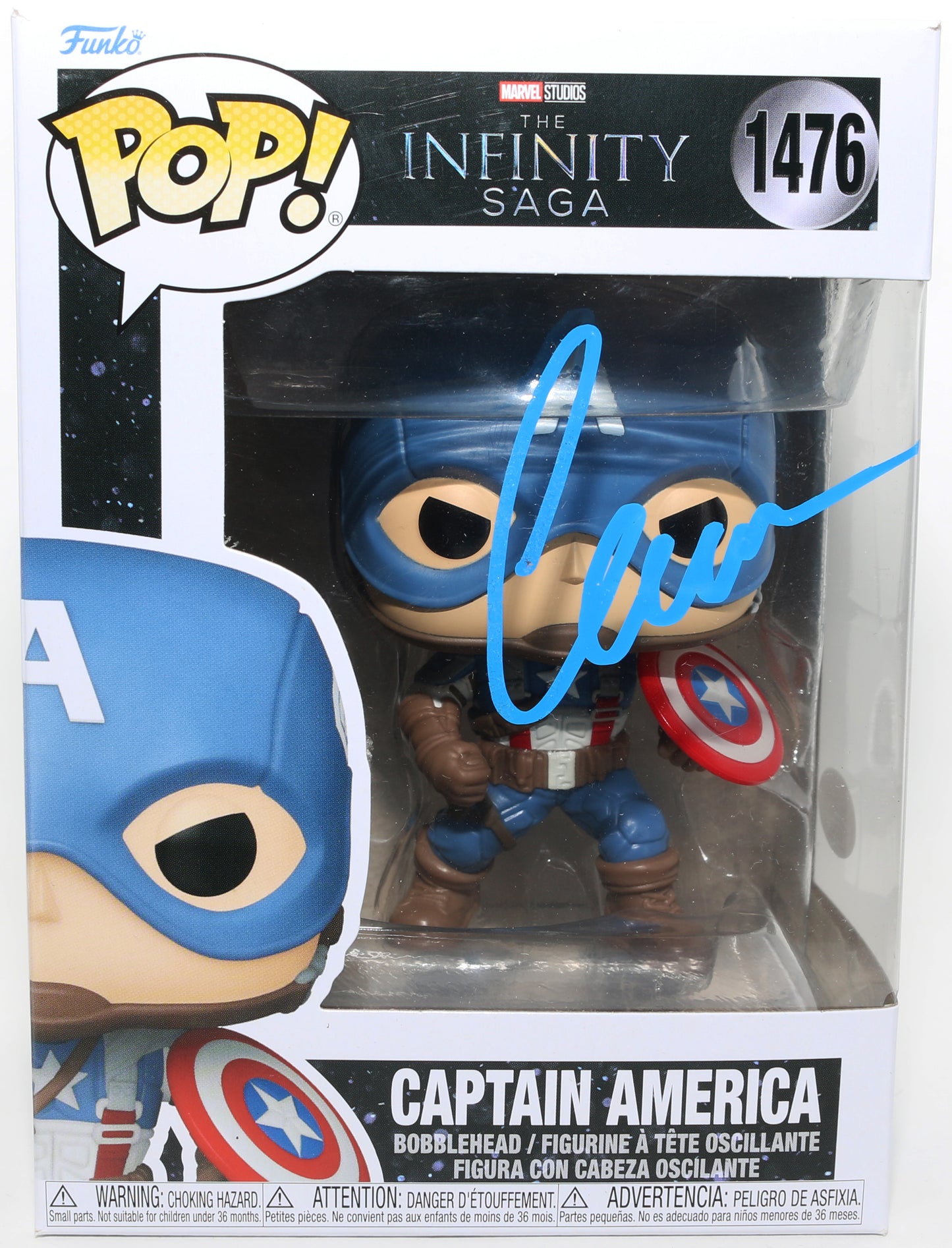 
                  
                    Chris Evans as Captain America in Marvel Studios The Infinity Saga (JSA) Signed Funko POP! #1476
                  
                