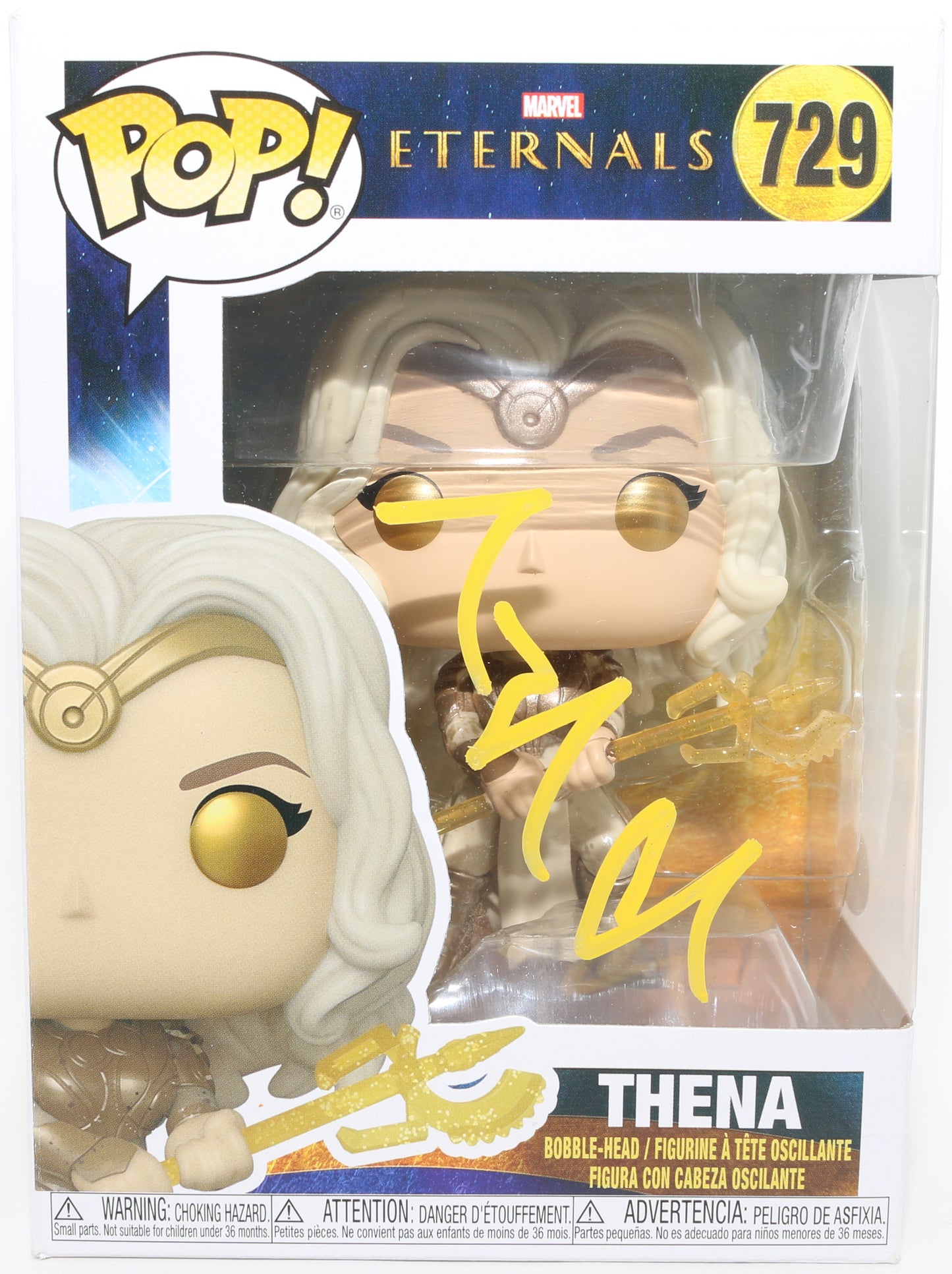 
                  
                    Angelina Jolie as Thena in The Eternals (JSA) Signed Funko POP! #729
                  
                