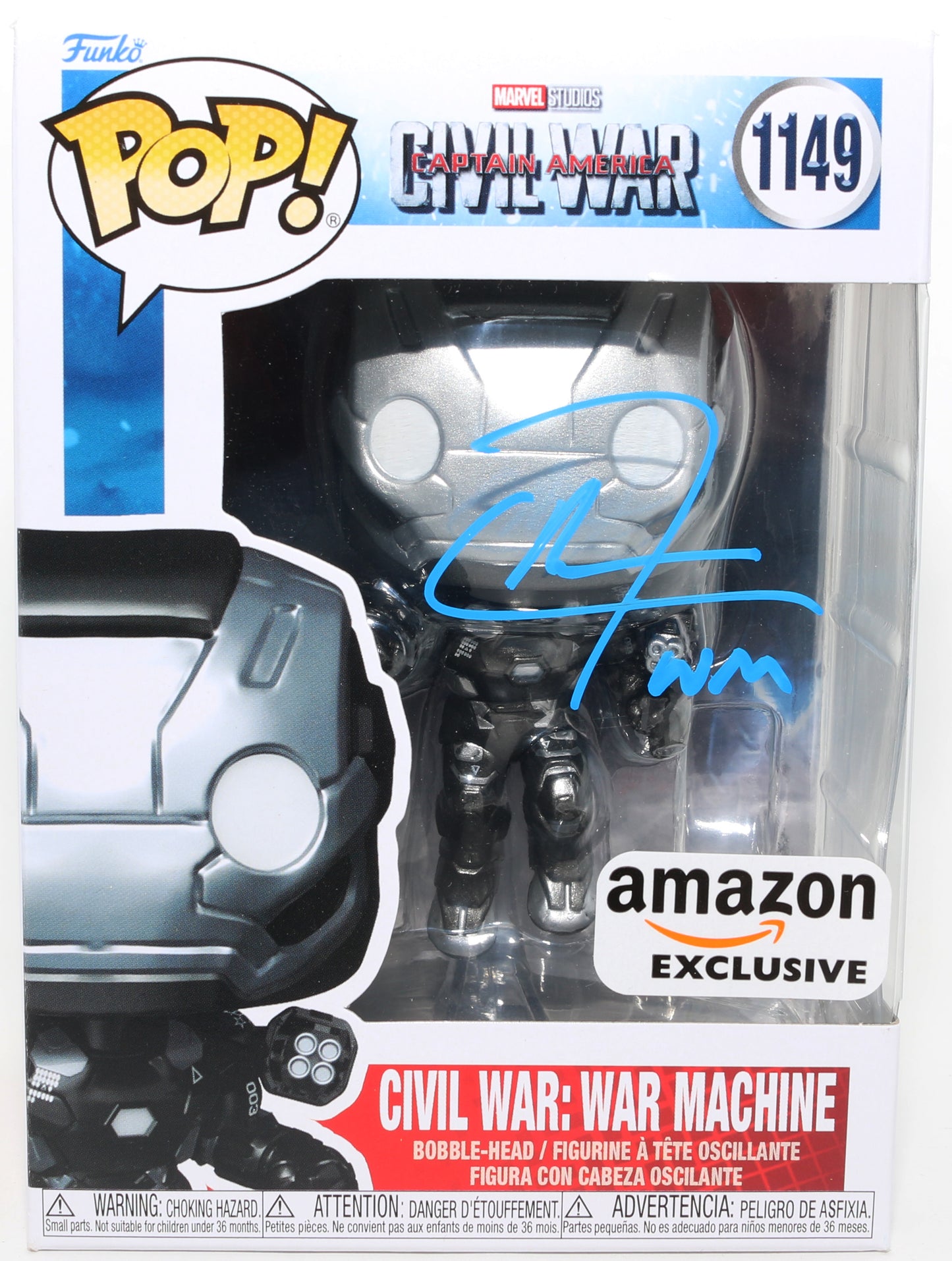 
                  
                    Don Cheadle as War Machine in Captain America: Civil War Amazon Exclusive Signed Funko POP! #1149 with Character Name
                  
                